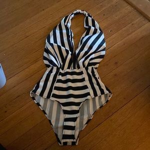Striped swim suit